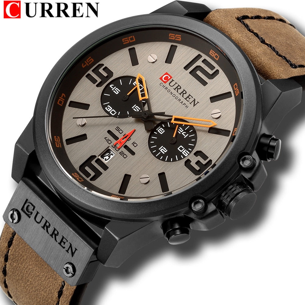YSYH Classic Black White Chronograph Watch Men's Watches Casual Quartz Wristwatch Male Clock
