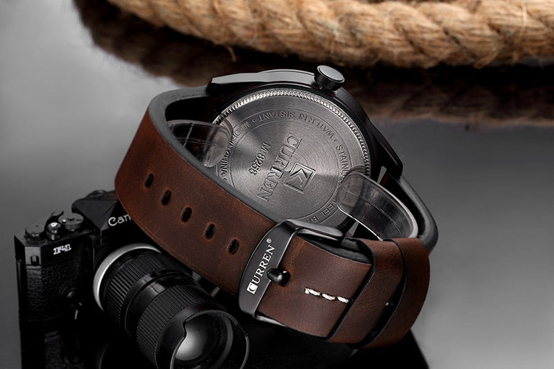 YSYH Luxury Brand Sports Wristwatch Display Date Men's Quartz Watch Leather Strap Waterproof Male Clock