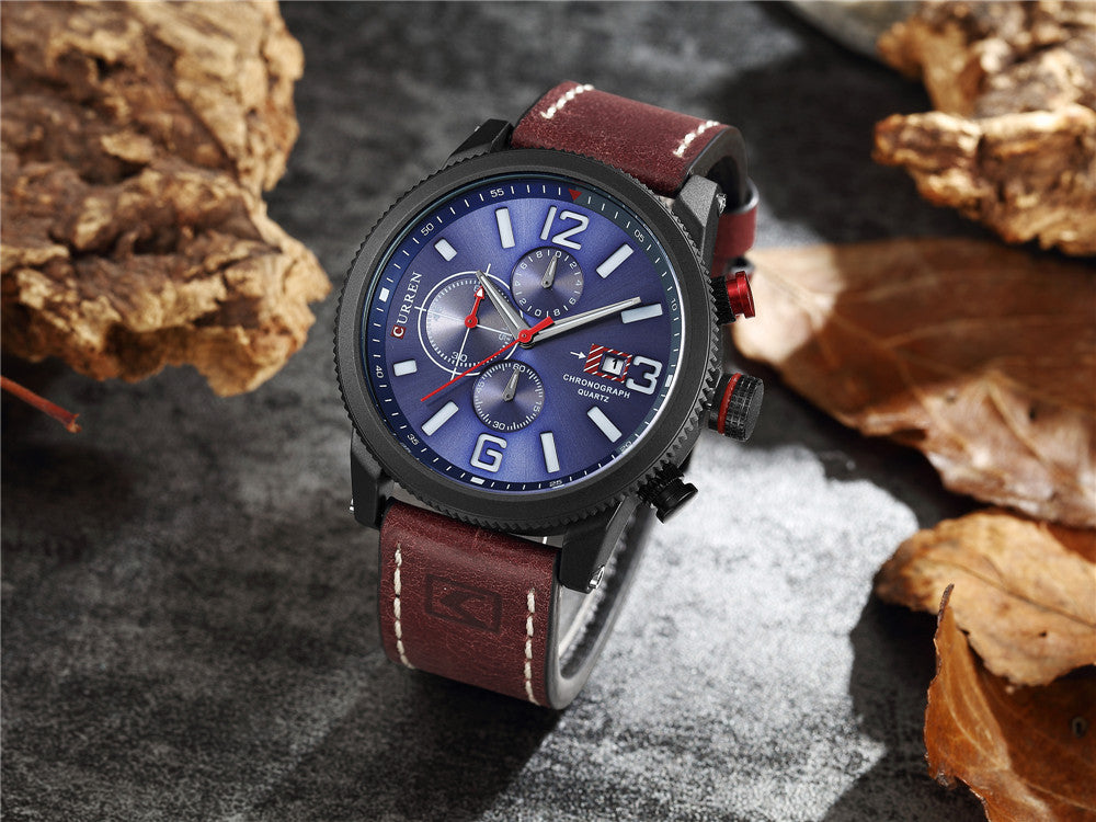 Watch Brand  Leather Quartz Wristwatch For Man  YSYH  Men's Water Resistant