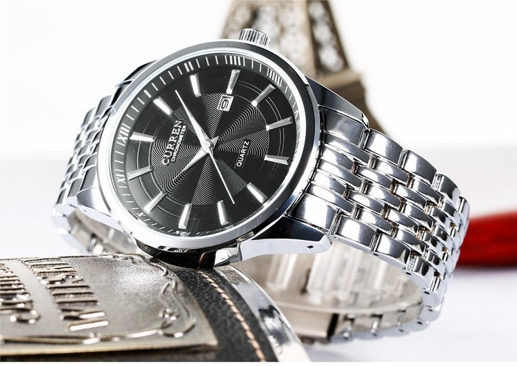 YSYH New Watches Fashion Simple style Calendar Casual Business Men Wristwatch Full Steel Quartz Male Clock Waterproof Watch