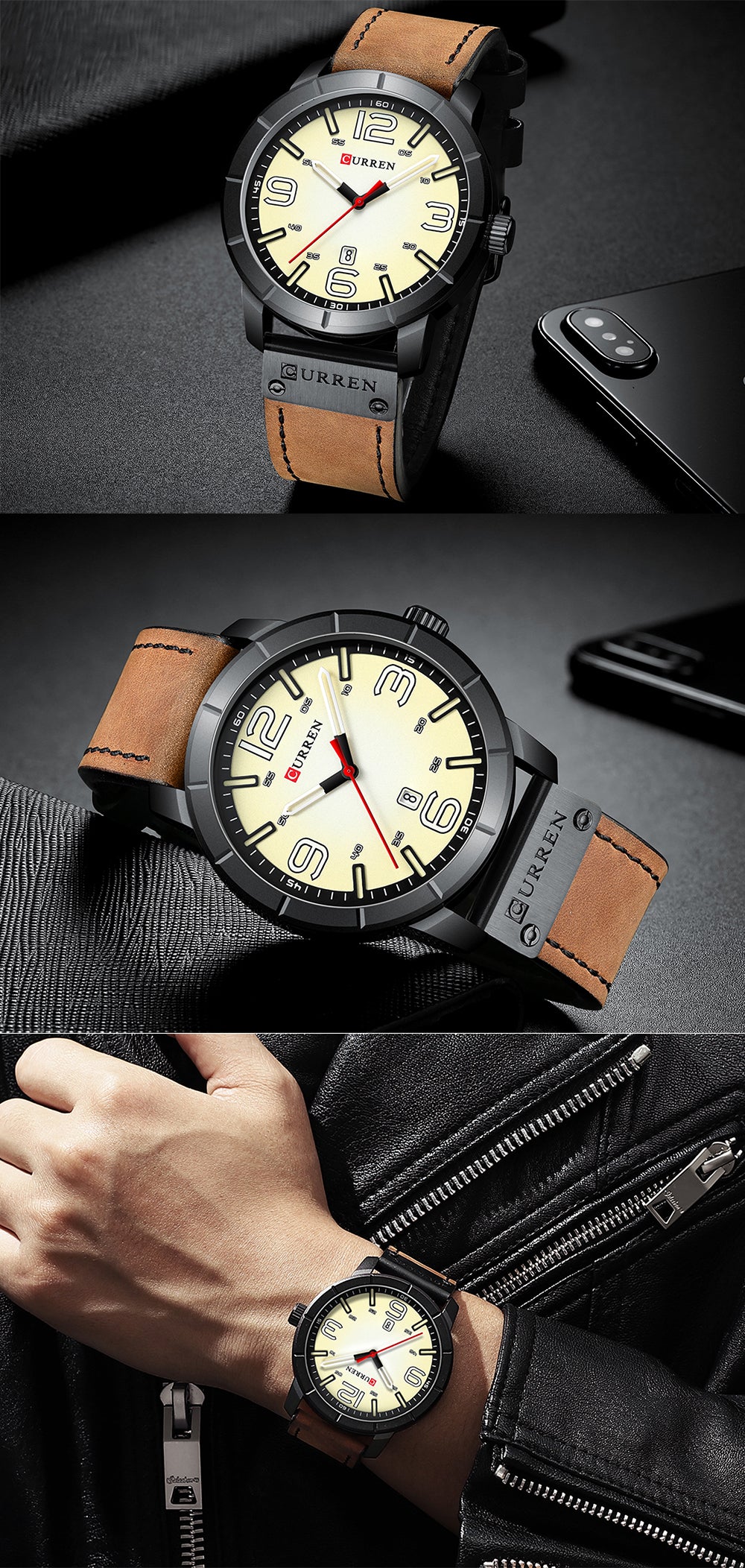 YSYH Quartz Wrist Watch Men Watches Luxury Leather Wristwatch For Male Clock