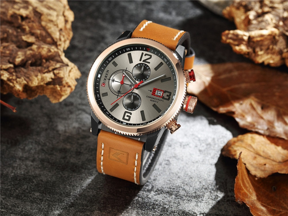 Watch Brand  Leather Quartz Wristwatch For Man  YSYH  Men's Water Resistant