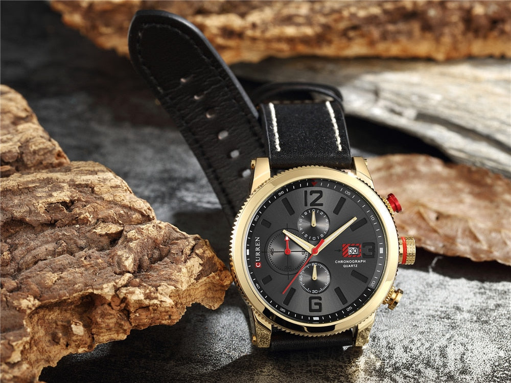 Watch Brand  Leather Quartz Wristwatch For Man  YSYH  Men's Water Resistant