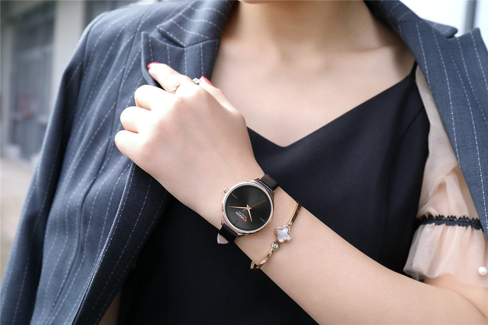 YSYH Ladies Watches Minimalist Wrist Watch for Women Casual Fashion Leather Strap Quartz Female Clock Simple Classy Watch
