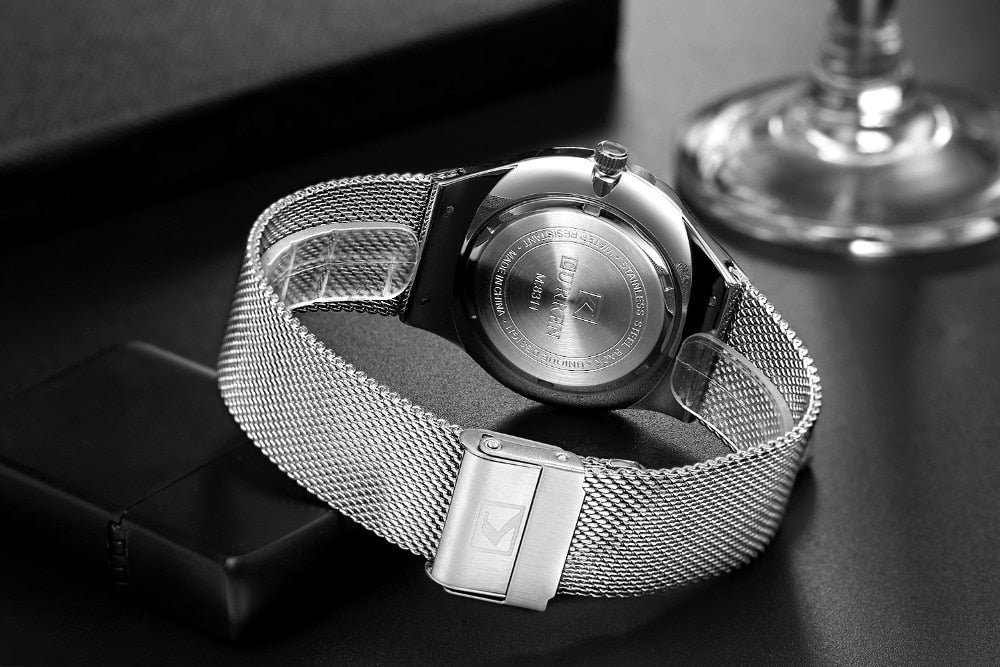 Men Simple Watch  Man Fashion Brand YSYH Casual Business Quartz Wristwatch With Week and Date Steel Mesh Relojes Hombre
