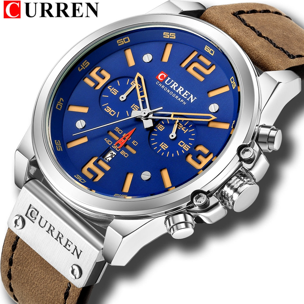 Reloj Hombre  Casual Date Quartz  Watches For Men YSYH  Leather Sports Men's Wrsitwatch Chronograph Male Watch