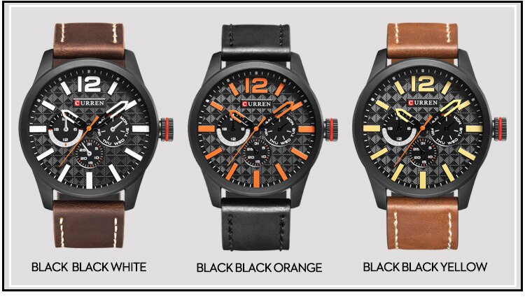 Luxury Brand YSYH Analog Sports Watch Leather Strap Quartz Men Wristwatch
