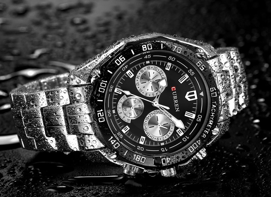 YSYH 8077 Full Stainless Steel Band Watches For Men Fashion Army Military Quartz Mens Watch Sport Wristwatch Male Clock Reloje
