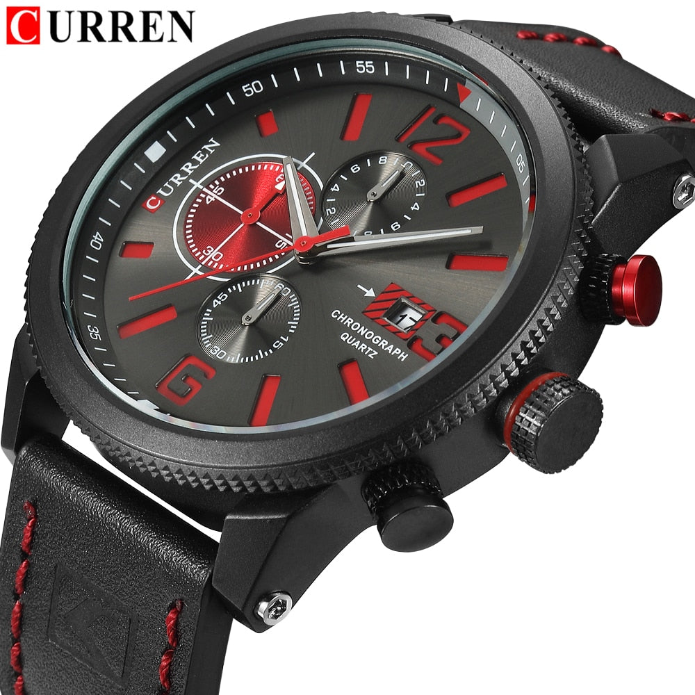 Watch Brand  Leather Quartz Wristwatch For Man  YSYH  Men's Water Resistant