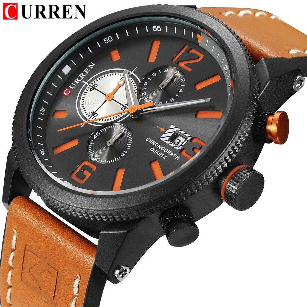 Watch Brand  Leather Quartz Wristwatch For Man  YSYH  Men's Water Resistant