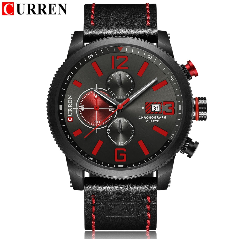 Watch Brand  Leather Quartz Wristwatch For Man  YSYH  Men's Water Resistant