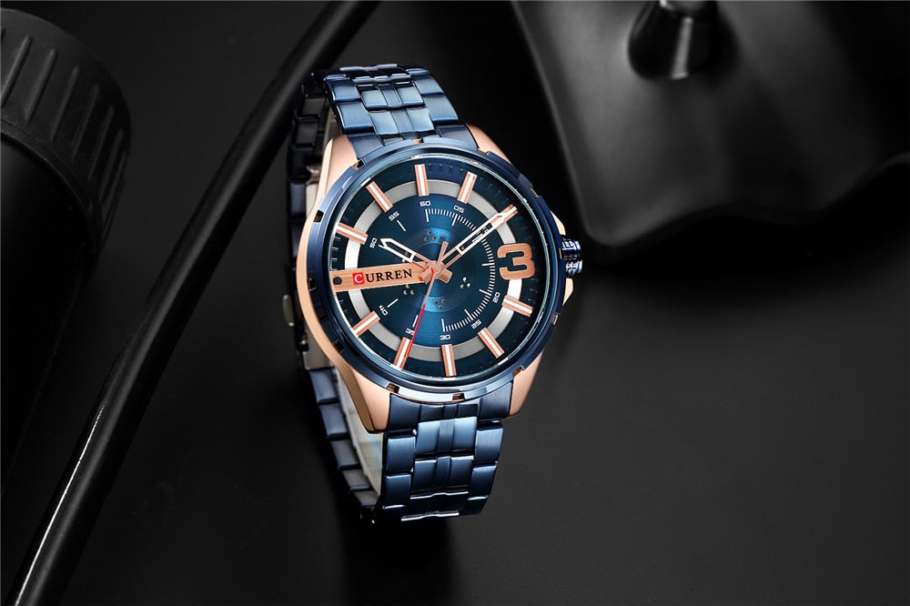 YSYH Gold Watches for Men Watch Business Men's Clock Fashion Quartz Stainless Steel Wrist watches Waterproof