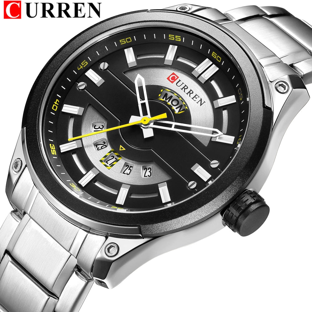YSYH Calendar Watches Casual Sport Watch For Men 30M Water Resistant Stainless Steel Band Male Clock Luminous Wristwatches