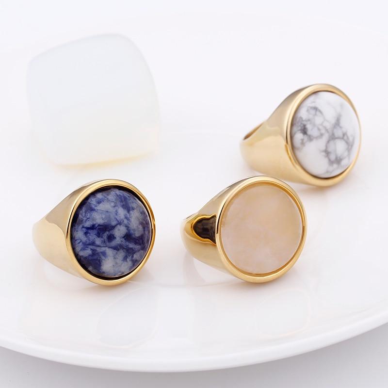 Rossny Crystal Rings Lady Marble Color Stone Rings Women Size 6-9 Antique Silver & Gold Wedding Rings Party Jewelry-Rings-Rossny