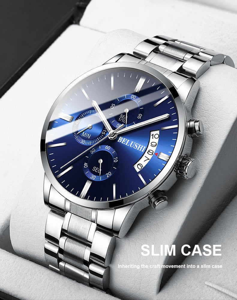 Men's watch luxury brand BELUSHI high-end man business casual watches male waterproof sports quartz wristwatch relogio masculino