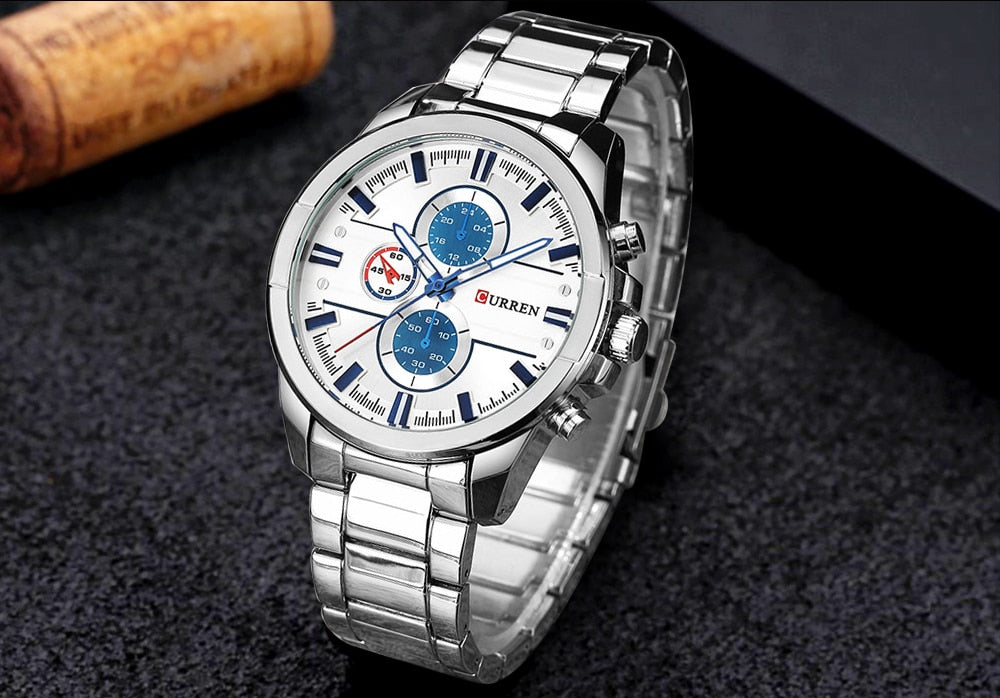 YSYH Classic Stainless Steel Strap Watches Men Military Analog Quartz Wristwatch For Mens Clock Casual Male Watch