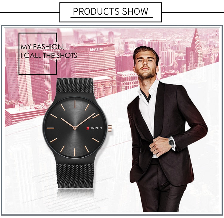 YSYH Fashion Business Men Watches Ultra-thin Male Clock Analog Quartz Sports Steel Waterproof Wristwatch