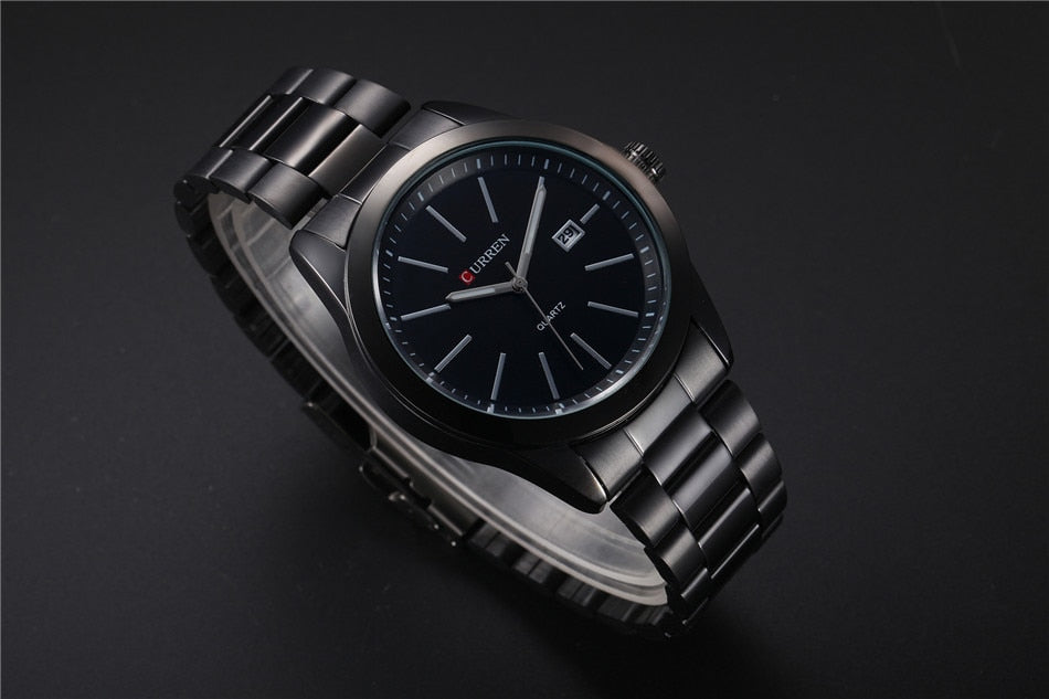YSYH Classic Black Men Watch Big Dial Full Steel Male Clock Display Date Waterproof Hodinky