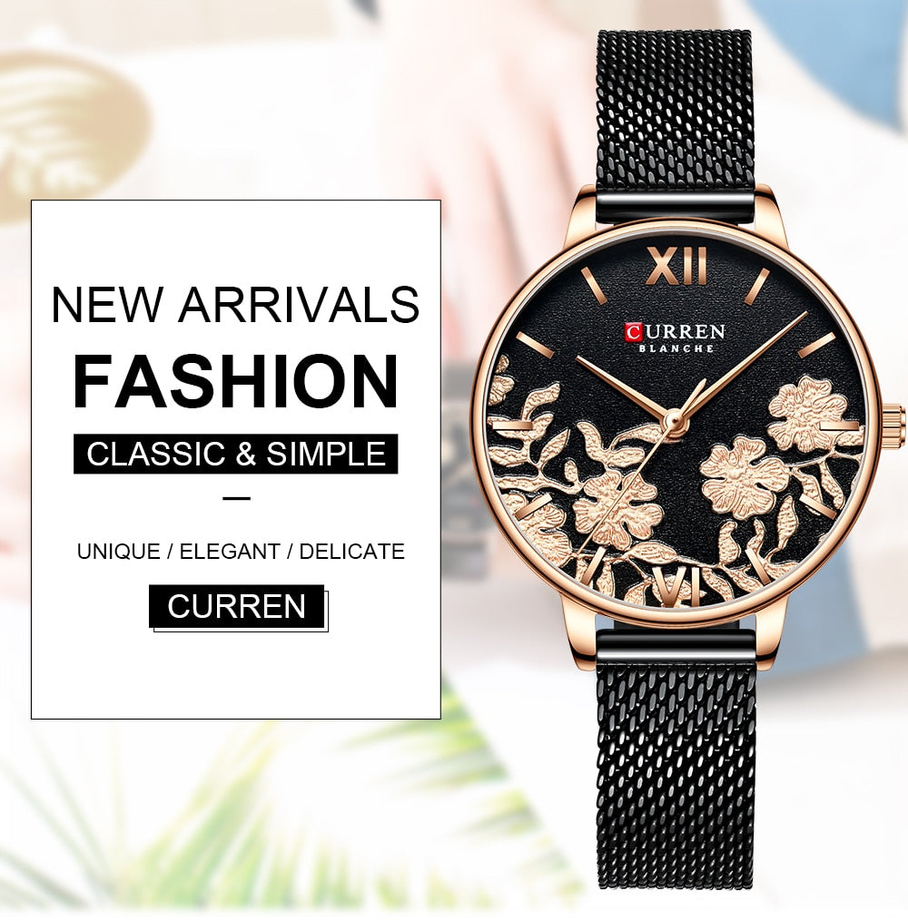 YSYH Leather Women Watches  Beautiful Unique Design Dial Quartz Wristwatch Clock Female Fashion Dress Watch Montre femme