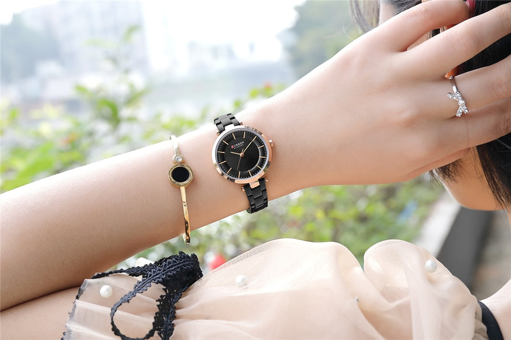 YSYH Luxury Brand Minimalist Quartz Watches Women Rose Gold Bracelet Watch Casual Slim Clock for Ladies Wristwatch with Steel