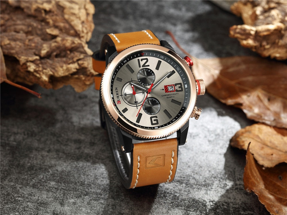 Watch Brand  Leather Quartz Wristwatch For Man  YSYH  Men's Water Resistant