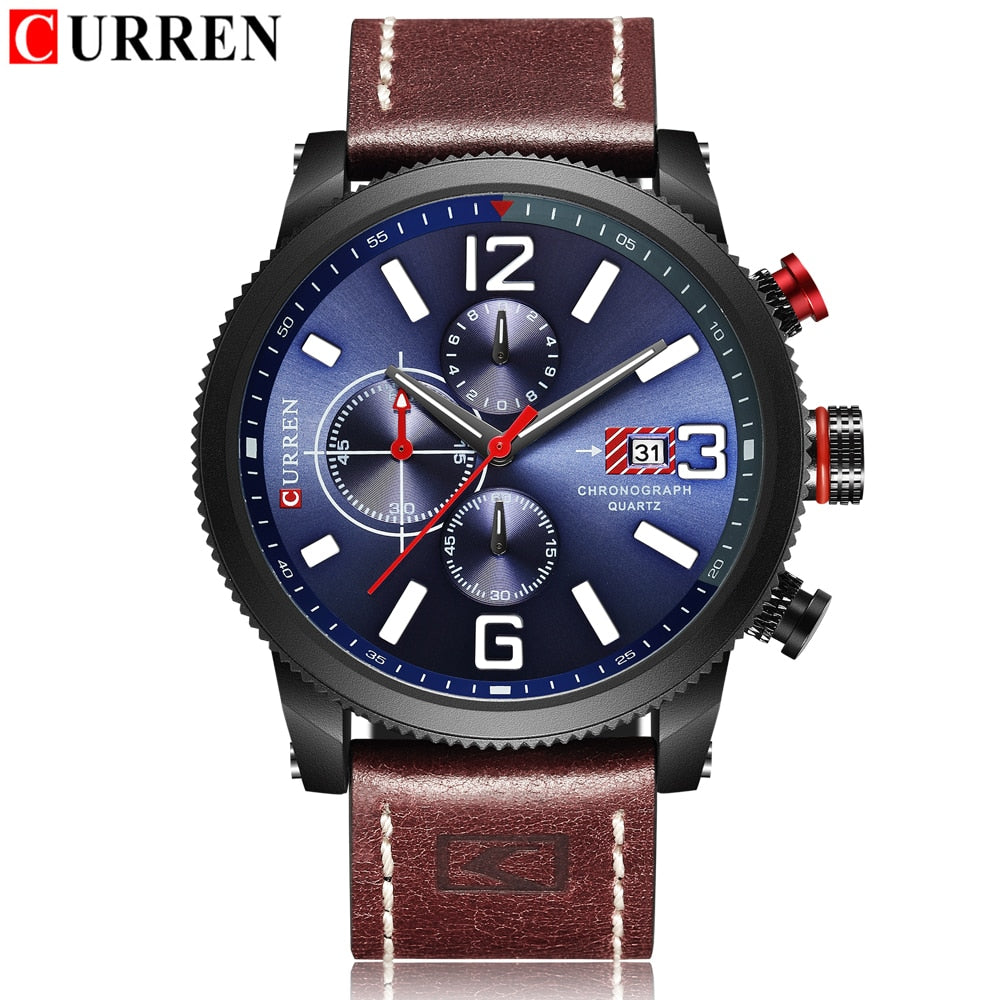 Watch Brand  Leather Quartz Wristwatch For Man  YSYH  Men's Water Resistant