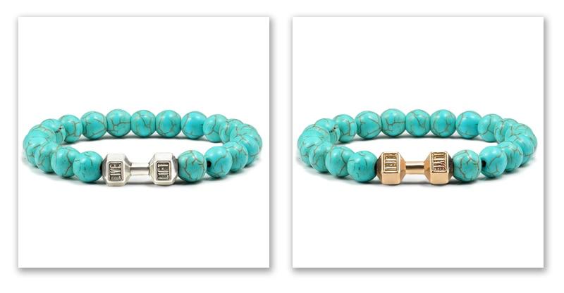 Turquoises Green Blue Beads Dumbbell Bracelets-Bracelet-Rossny