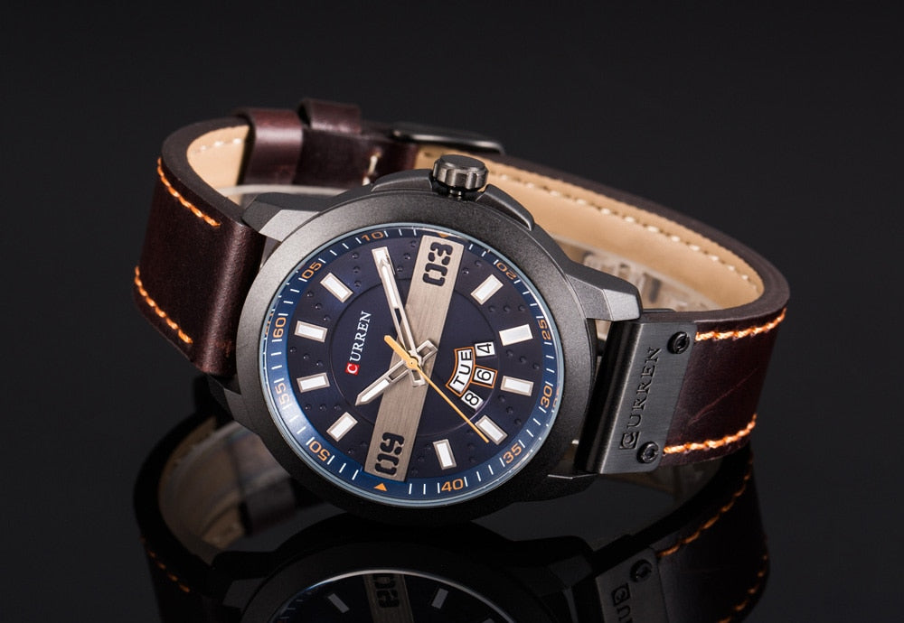 YSYH Men Watches Display Date Week Quartz Wristwatch  Male Clock