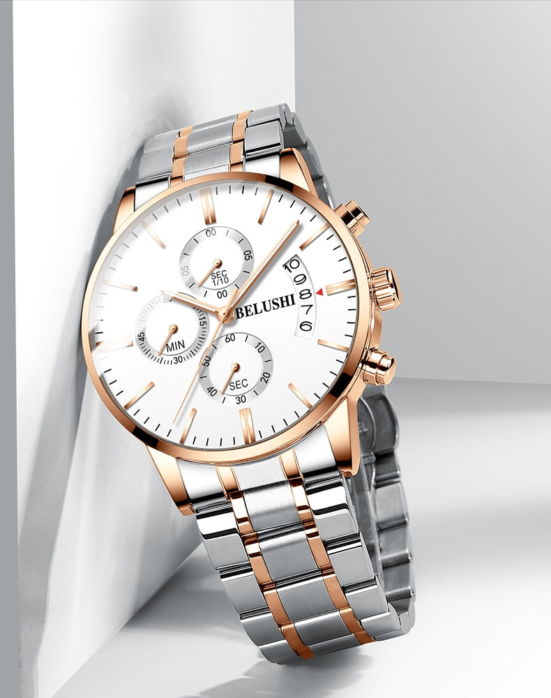 Men's watch luxury brand BELUSHI high-end man business casual watches male waterproof sports quartz wristwatch relogio masculino