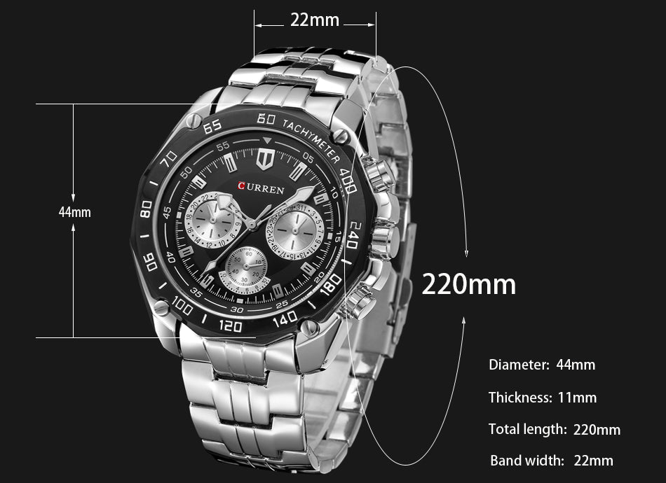 YSYH 8077 Full Stainless Steel Band Watches For Men Fashion Army Military Quartz Mens Watch Sport Wristwatch Male Clock Reloje