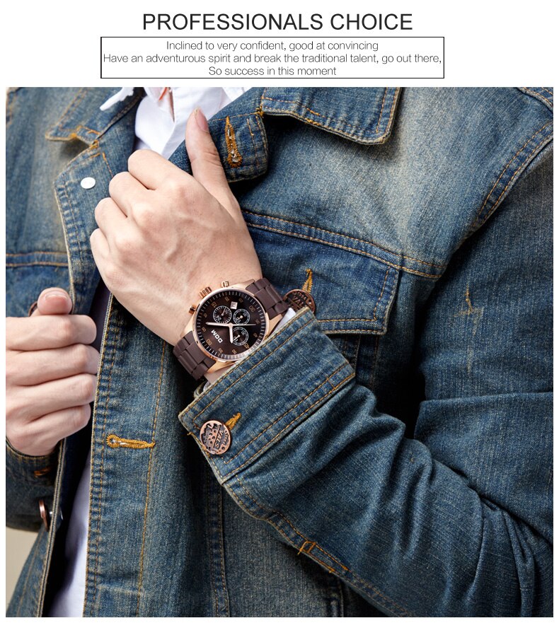 YSYH Men's Watch Calendar Week Show Waterproof Luminous Quartz Watch Men High Quality Movement Clock Gold