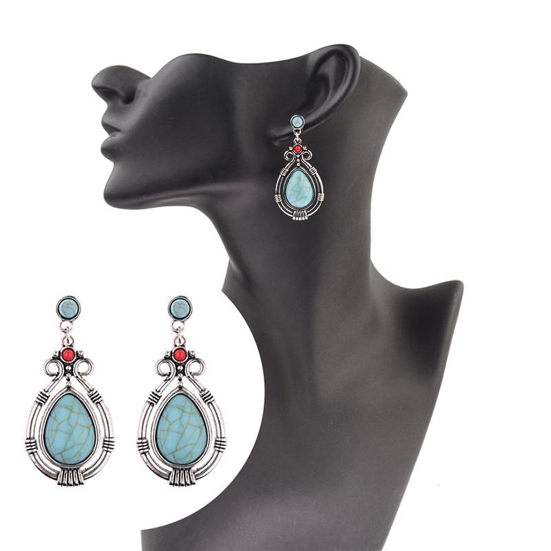 Turquoises Antique Dangles Earrings-Earrings-Rossny