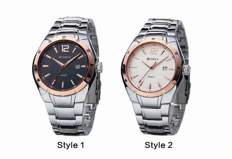 YSYH &Casual Date Men Watches Steel Band Quartz Waterproof Wristwatches erkek kol saat