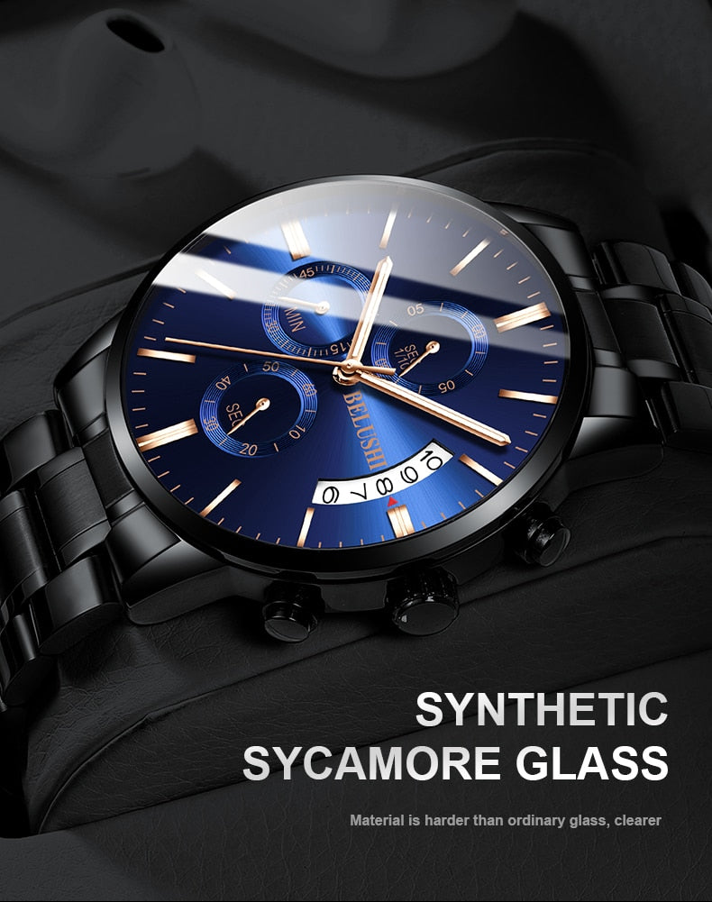 Men's watch luxury brand BELUSHI high-end man business casual watches male waterproof sports quartz wristwatch relogio masculino