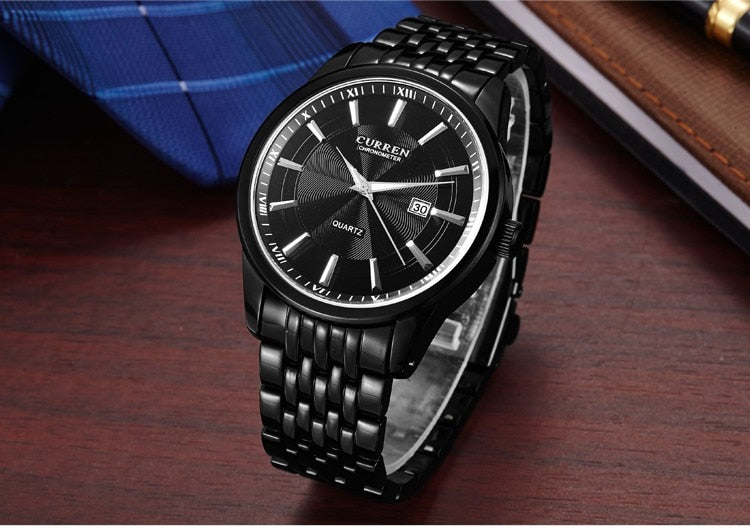 YSYH New Watches Fashion Simple style Calendar Casual Business Men Wristwatch Full Steel Quartz Male Clock Waterproof Watch
