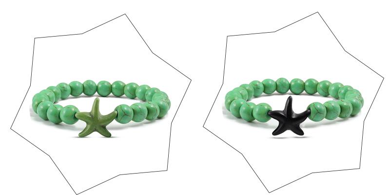 Starfish Turquoises Beaded Bangles Bracelets-Bracelet-Rossny