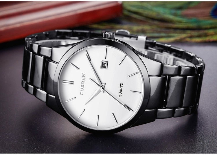 YSYH Luxury Classic  Men Watches Display Date Quartz-watch Male Wristwatch Full Steel Clock