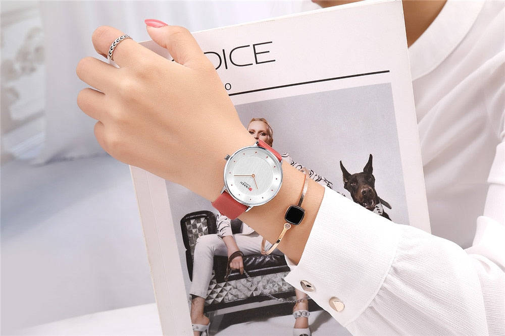 YSYH Beautiful Women's Quartz Watches Slim Fashion Leather Ladies Wrist Watch Reloj Mujer Female Clock Gifts For Women