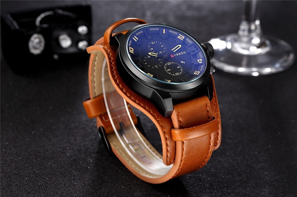 YSYH Army Military Quartz  Luxury Leather Men Watch Casual Sport Male Clock Watch