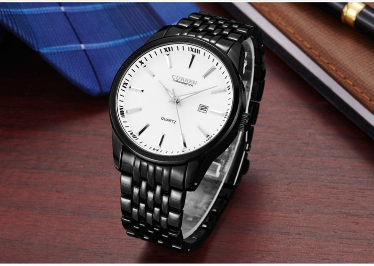 YSYH New Watches Fashion Simple style Calendar Casual Business Men Wristwatch Full Steel Quartz Male Clock Waterproof Watch