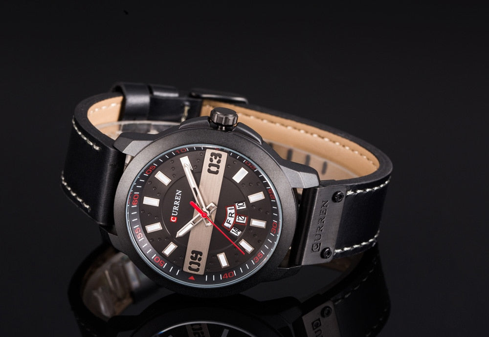 YSYH Men Watches Display Date Week Quartz Wristwatch  Male Clock