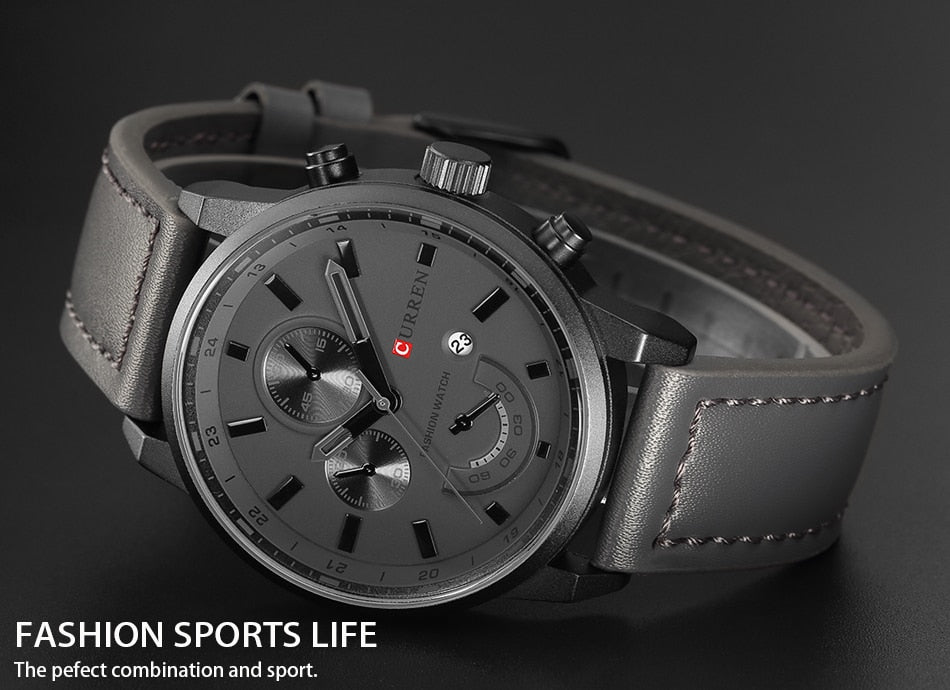 YSYH Quartz Watch Men  Luxury Leather  Casual Sport Clock Men Wristwatches