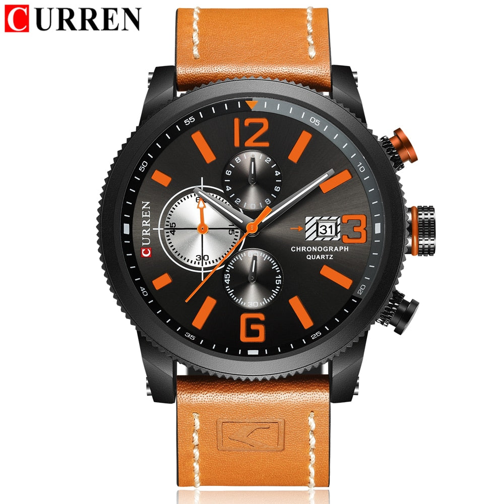 Watch Brand  Leather Quartz Wristwatch For Man  YSYH  Men's Water Resistant