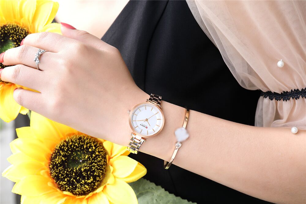 YSYH Luxury Brand Minimalist Quartz Watches Women Rose Gold Bracelet Watch Casual Slim Clock for Ladies Wristwatch with Steel