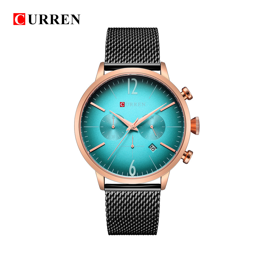 YSYH Mens Sport Watches Creative Design Chronograph Quartz Wristwatch Steel Band Date Clock