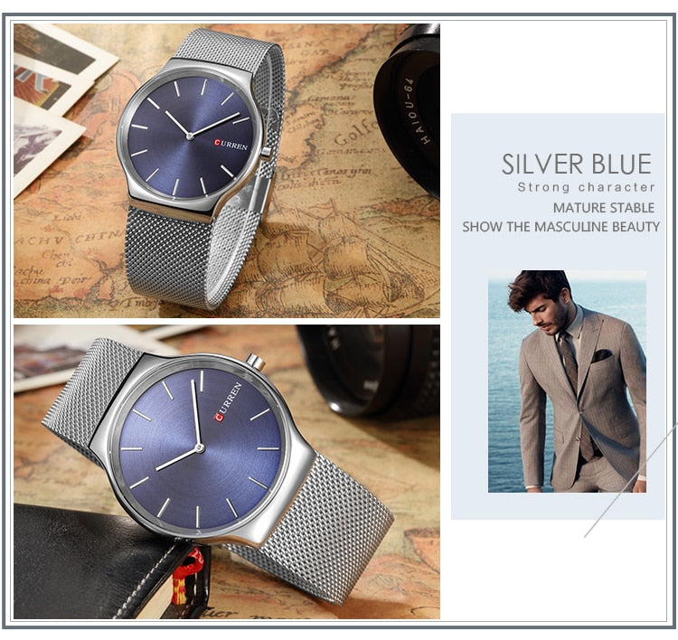 YSYH Luxury Brand  Simple Men Watches Full Steel Quartz Men's Wristwatch Montre Homme Reloj