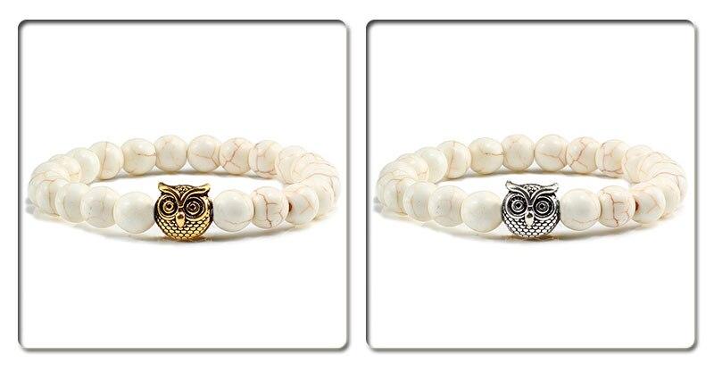 Sliver Owl Turquoises Bracelet-Bracelet-Rossny