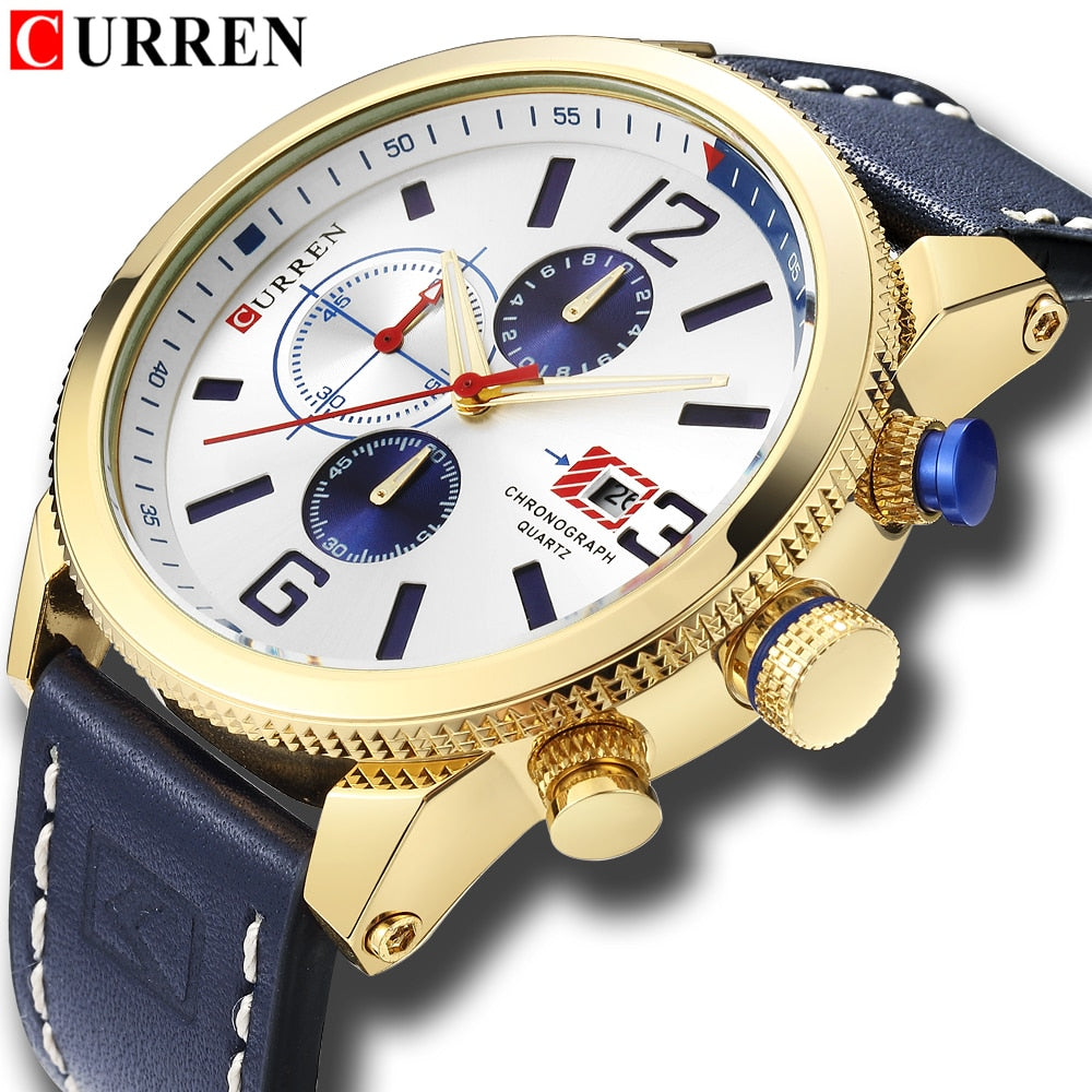 Watch Brand  Leather Quartz Wristwatch For Man  YSYH  Men's Water Resistant