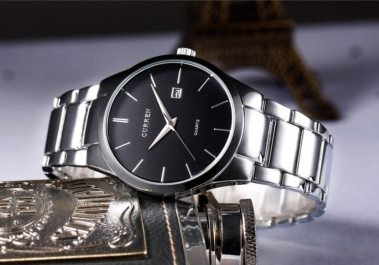 YSYH Luxury Classic  Men Watches Display Date Quartz-watch Male Wristwatch Full Steel Clock