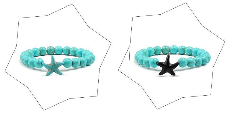 Starfish Turquoises Beaded Bangles Bracelets-Bracelet-Rossny
